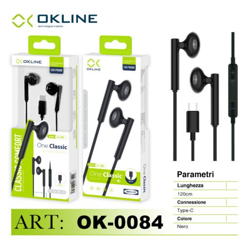 Art.Ok-0084 Okline Tc Auricolari Nero