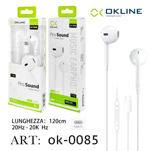 Art.Ok-0085 Okline Tc Auricolari Bianco