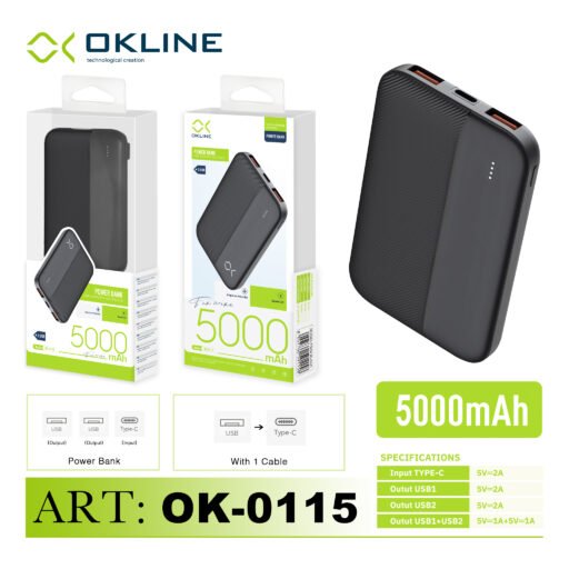 Art.Ok-0115 Okline Black Power Bank 5000Mah