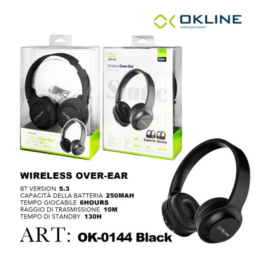 Art.Ok-0144Nero Okline Superior Sound Cuffie Bluetooth Nero