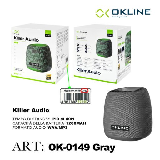 Art.Ok-0149Gri Okline Killer Audio Wireless Grigio