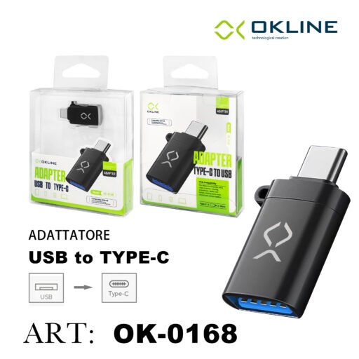 Art.Ok-0168 Okline Adattatore Da Usb3.0 A Type-C Nero