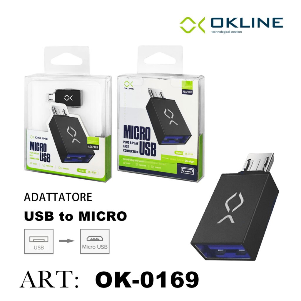 ART.OK-0169 OKLINE ADATTATORE DA USB3.0 A MICRO NERO