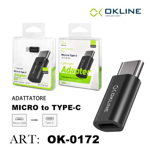 Art.Ok-0172 Okline Adattatore Da Micro A Type-C Nero