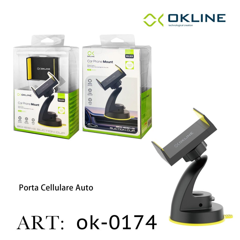 ART.OK-0174 OKLINE ROTATE FREELY SUPPORTO VENTOSA DEL TELEFONO AUTOMOBILE