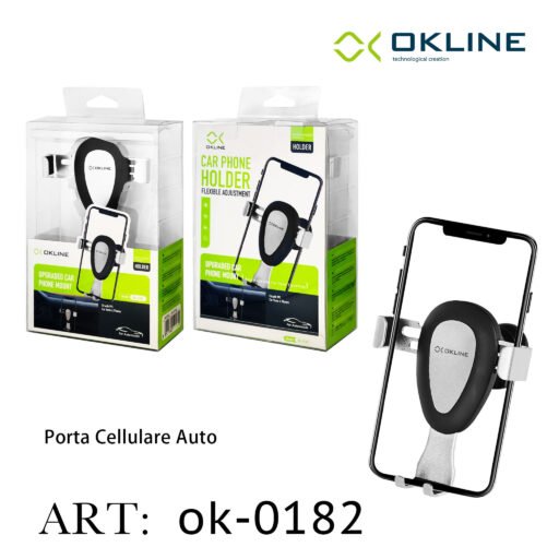 Art.Ok-0182 Okline Bocchette Aria Flessibile Supporto Gancio Del Telefono Automobile Argento