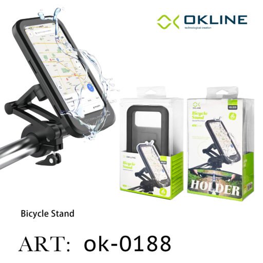 Art.Ok-0188 Okline Supporto Impermeabile Del Telefono Motociclo E Bicicletta Nero
