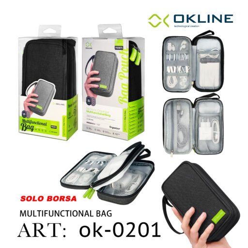 Art.Ok-0201 Okline Borsa Multifunzionale Con Maniglia Nero