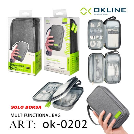 Art.Ok-0202 Okline Borsa Multifunzionale Con Maniglia Grigio