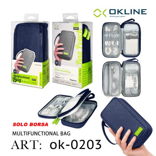 Art.Ok-0203 Okline Borsa Multifunzionale Con Maniglia Blu