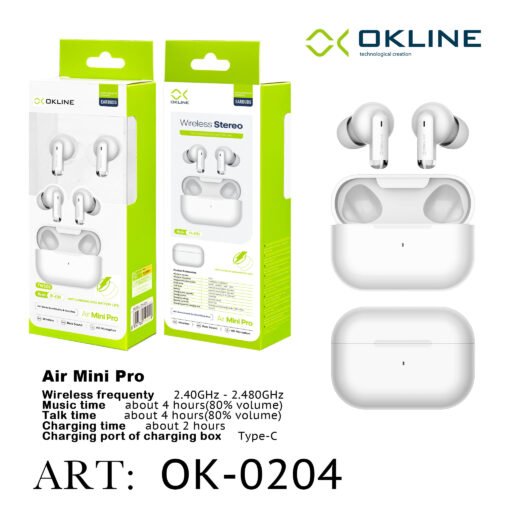 Art.Ok-0204 Okline Mini Pro Cuffie Wireless Bianco