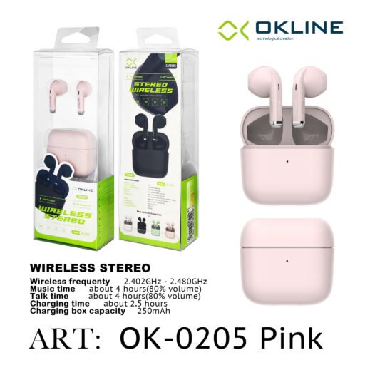 Art.Ok-0205Pink Okline Stereo Cuffie Wireless Pink