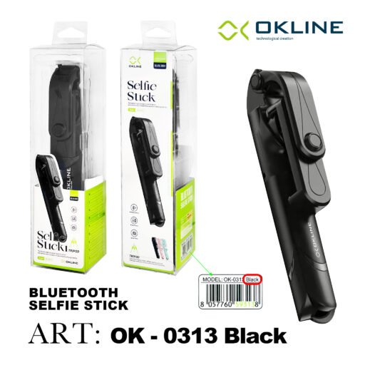 Art.Ok-0313Nero Okline Asta Per Selfie Con Treppiede E Telecomando Wireless Nero