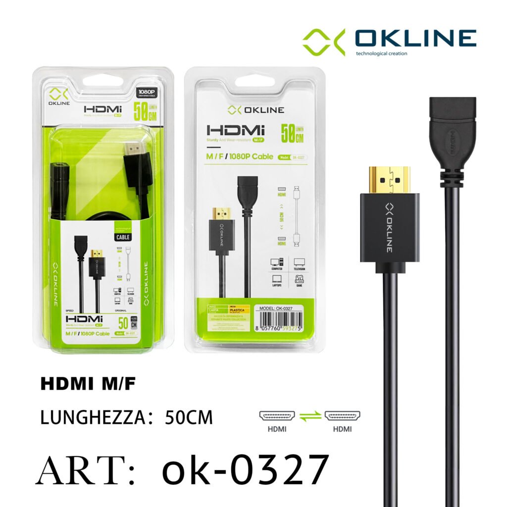 Art.Ok-0327 Okline Hdmi M F Cavo 50Cm