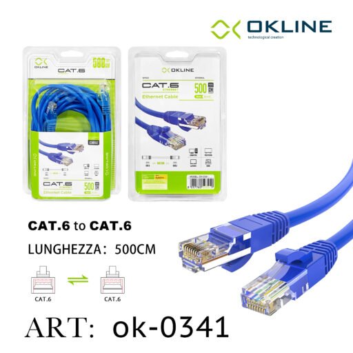 Art.Ok-0341 Okline Cat.6 Ethernet Cavo 500Cm