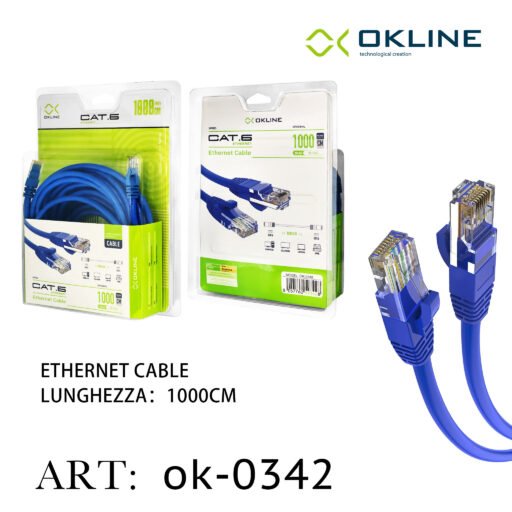 Art.Ok-0342 Okline Cat.6 Ethernet Cavo 1000Cm