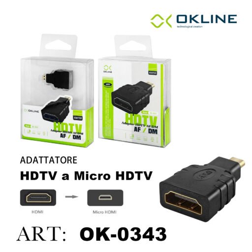 Art.Ok-0343 Okline Adattatore Hdtv Af Dm Nero