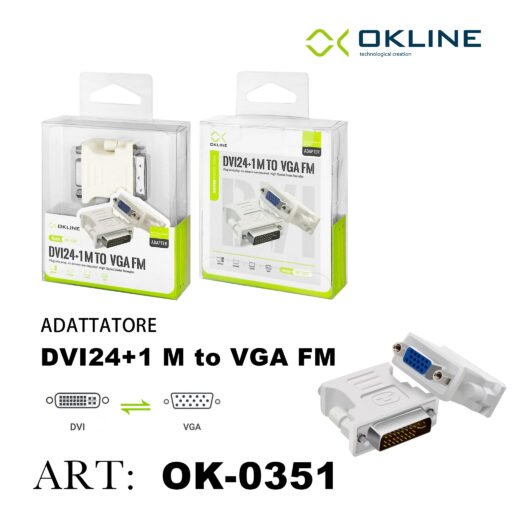 Art.Ok-0351 Okline Adattatore Dvi 24Piu1 M A Vga Fm Bianco