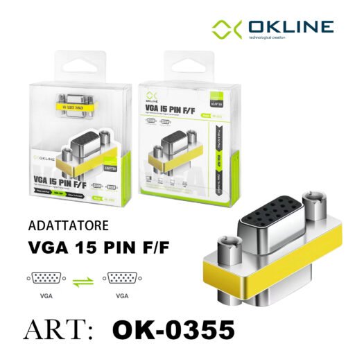 Art.Ok-0355 Okline Adattatore Vga 15Pin F F Argento