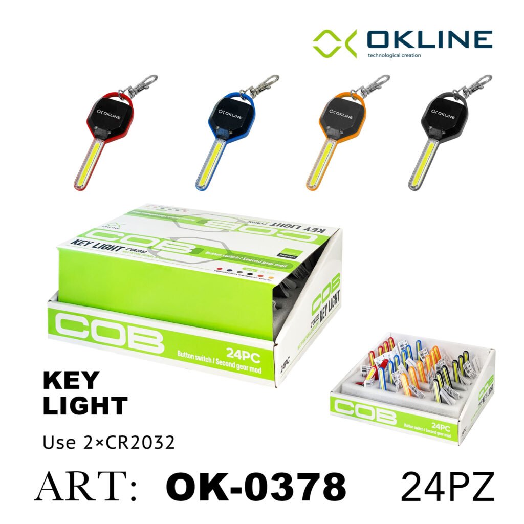 ART.OK-0378 OKLINE LED MINI CHIAVE LAMPADA PORTATILE COLORI ASSORTITI