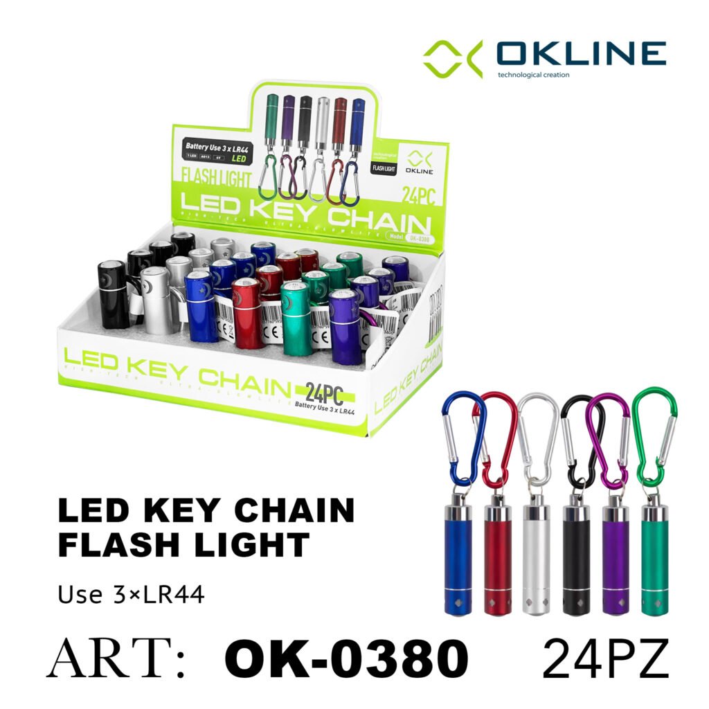 ART.OK-0380 OKLINE LED PORTACHIAVE TORCIA PORTATILE IMPERMEABILE