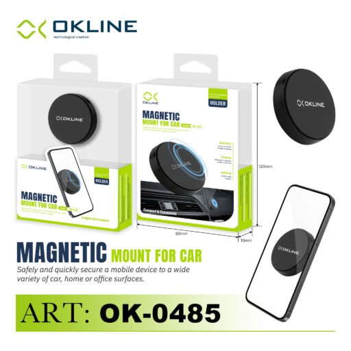 Art.Ok-0485 Okline Mini Supporto Magnetico Del Telefono Automobile Nero
