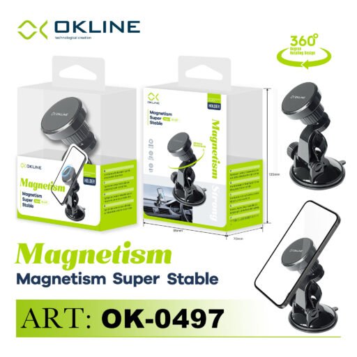 Art.Ok-0497 Okline Supporto Ventosa Adesiva Del Telefono Automobile Nero