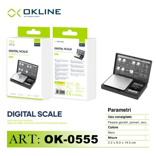 Art.Ok-0555 Okline Digital Scale Bilancia Nero