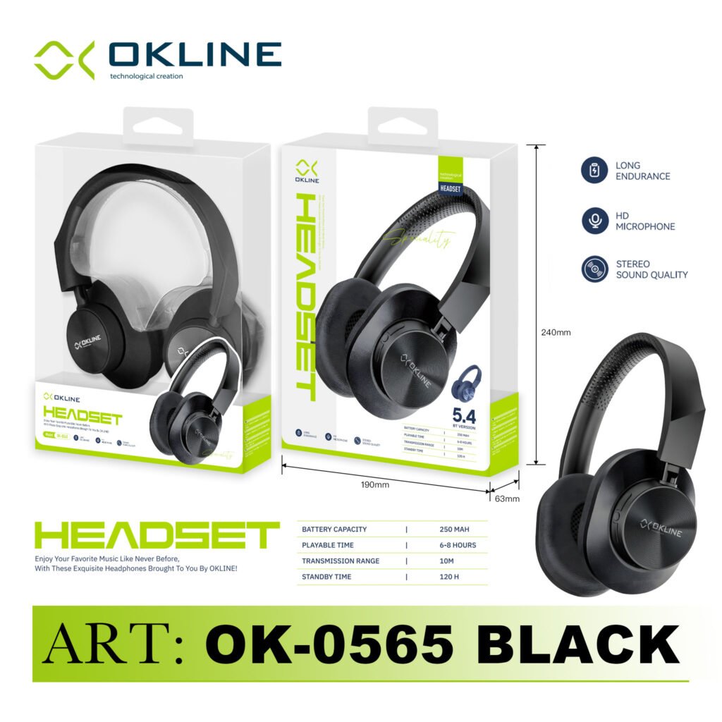 ART.OK-0565NERO OKLINE HEADSET CUFFIE BLUETOOTH NERO