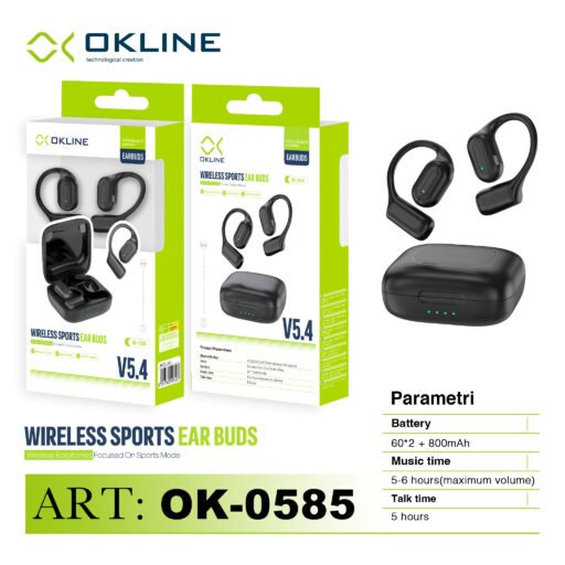 ART.AB42 OK-0585 OKLINE WIRELESS SPORTS EAR BUDS NERO