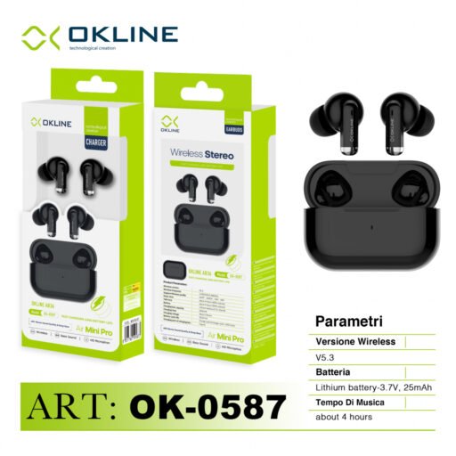 Art.Ok-0587 Okline Air Mini Pro Cuffie Wireless Nero