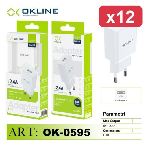OKLINE CARICATORE USB 2.4A