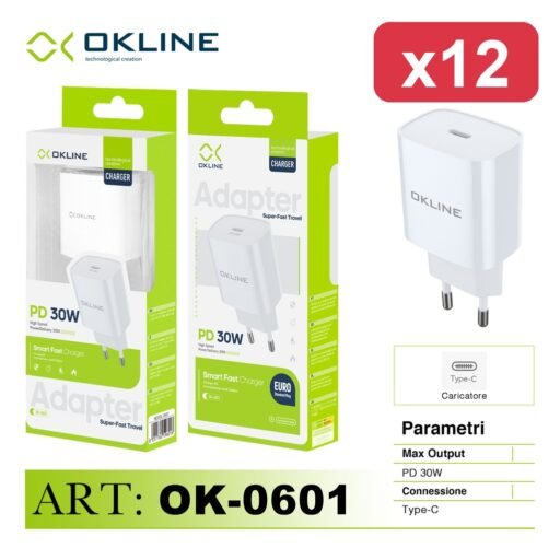OKLINE CARICATORE TYPE-C 30W