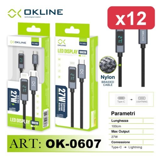 OK-LINE CAVO 100CM TYPE-C/LIGHT. DISPLAY