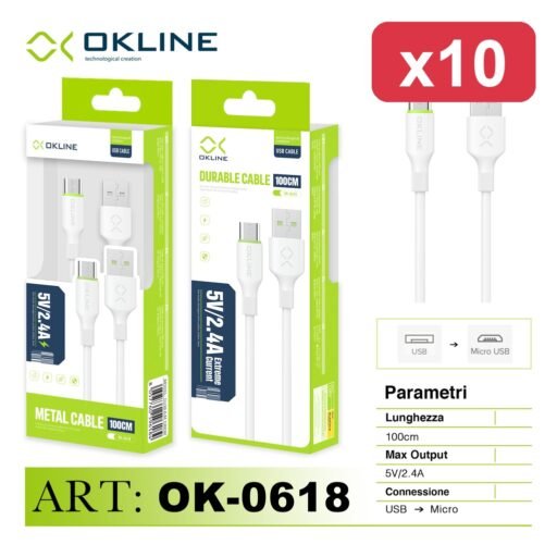 OKLINE CAVO 100CM USB/MICRO