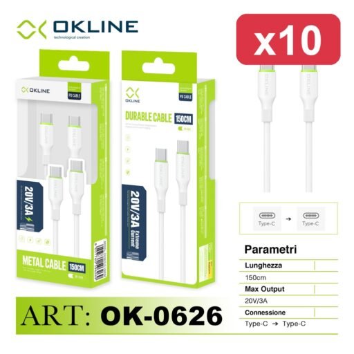 OKLINE CAVO 150CM TYPE-C/TYPE-C