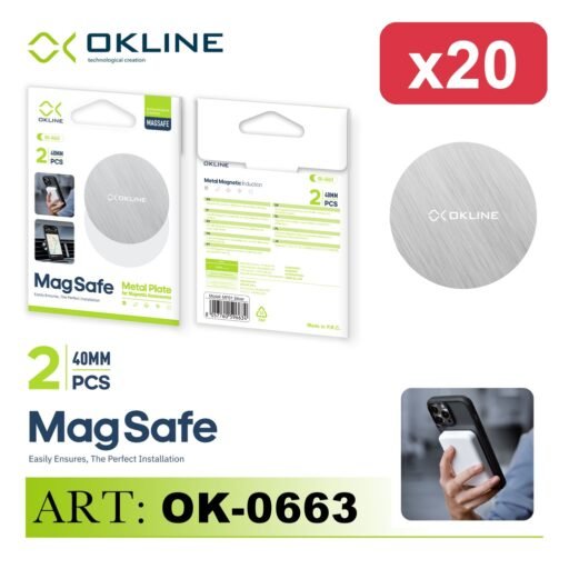 OKLINE PIASTRA MAGNETICAX2 TONDA ARGENTO
