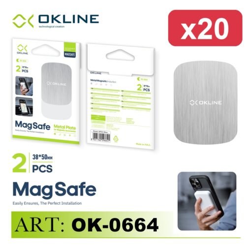 OKLINE PIASTRA MAGNETICAX2 RETT.ARGENTO