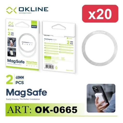 OKLINE PIASTRA MAGNETICAX2 FORATO SILVER