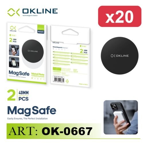 OKLINE PIASTRA MAGNETICA X2 TONDA NERA