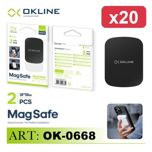 OKLINE PIASTRA MAGNETICA X2 RETT. NERA