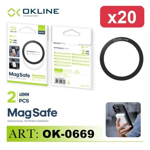 OKLINE PIASTRA MAGNETICA X2 FORATO NERA