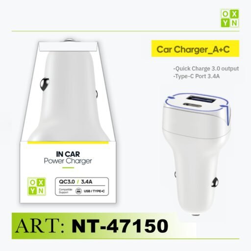 Art.Nt-47150 Oxyn Pd20W E Qc3.0 Caricatore Auto Bianco