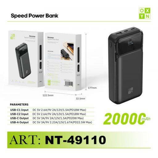 Art.Nt-49110 Oxyn Power Bank Nero