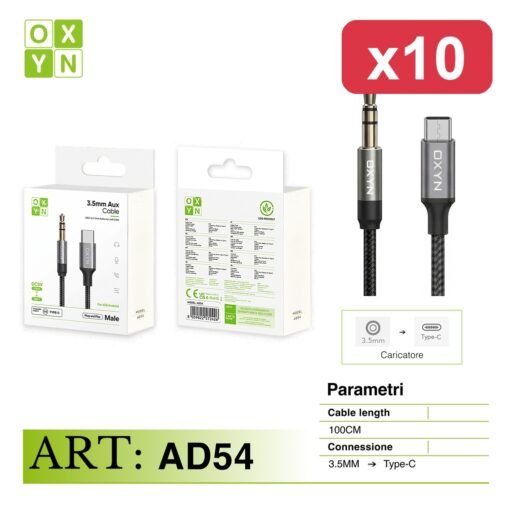 OXYN CAVO AUDIO TYPE-C M A JACK 3.5MM M