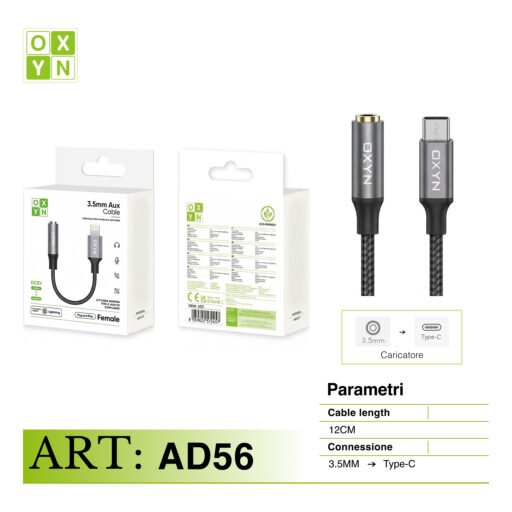 OXYN ADATTATORE DA TYPE-C A JACK 3.5MM F