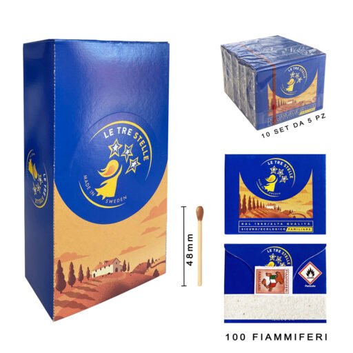 Familiari Le Tre Stelle Fiammiferi 100 Conf.50Pz
