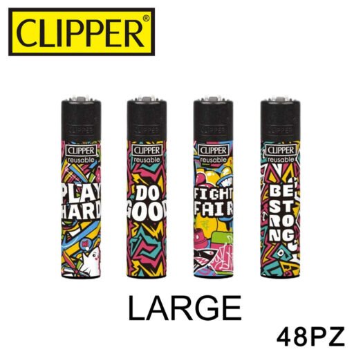 Clipper Accendino Large Graffiti Motos 48Pz