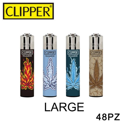 Clipper Accendino Large Weed Elements 48Pz