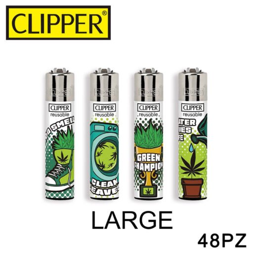 Clipper Accendino Large Weed Status 48Pz